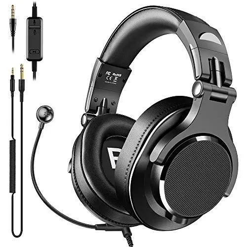 Produktbild: Bopmen Computer-Headset mit Boom-Mikrofon – kabelgebundener Gaming-Kopfhörer, am Kabel integriertem Lautstärkeregler und Share-Port, für Büro, PC, Laptop, Telefonieren, PS4, Xbox One, DJ (Y71-M)