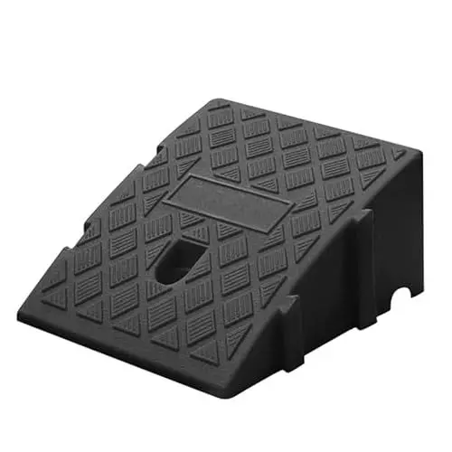 Produktbild: Bordsteinrampe aus Kunststoff, 13 Cm Hohe Schwelle,Auffahrtsrampe, Auffahrt, Frei Spleißbare,Rutschfeste Rampe für Auto und Motorrad (Schwarz)