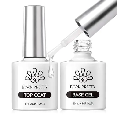 Produktbild: Born Pretty Top Coat Gel UV - No Wipe Super Top Coat Gloss Base Gel Kein Absplittern Oder Abblättern und Lang Anhaltend Unterlack und Überlack Shellac Base und Top Coat Set
