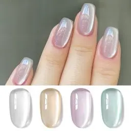 Produktbild: Born Pretty U V Nagellack Jelly Glas Kristall - Wasser hell Gel Nagellack Glitzer-Schimmer-Auroras Cat Magnetic Eye Gel Maniküre und Nagelkunst DIY zu Hause 4PCS