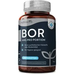 Produktbild: Boron - 4mg Reines Bor je Tablette - 400 Tabletten - 13 Monate Vorrat - Laborgeprüft - Ohne unerwünschte Zusätze - Hochdosiert - Veganfreundlich - Hergestellt von Nutravita