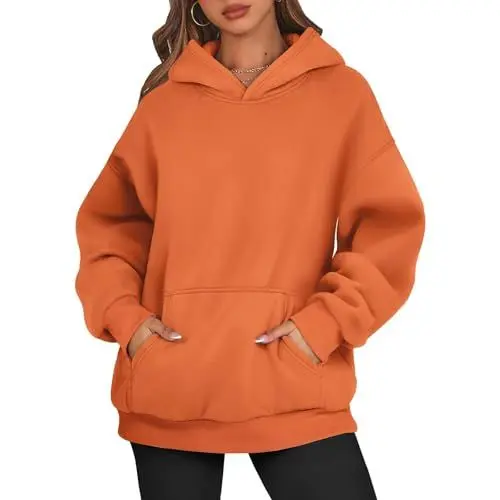 Produktbild: BORTGYUI Hoodie Damen Oversize Damen Hoodie Mit Kapuze Hoodie Damen Oversize Pullover Sweatshirt Kapuzenpullover Pulli Sweatjacke Sport Oberteile Mit Tasche Tops Streetwear M 01-Safran