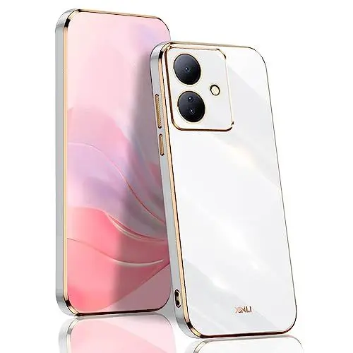 Produktbild: BORYA Hülle für vivo V29 Lite 5G / vivo Y78, Ultra Dünn Stoßfest Premium TPU Bumper Handyhülle, Weiches Seidig Silikon Schutzhülle Elegant Galvanisiert Phnom Penh Case, Weiß