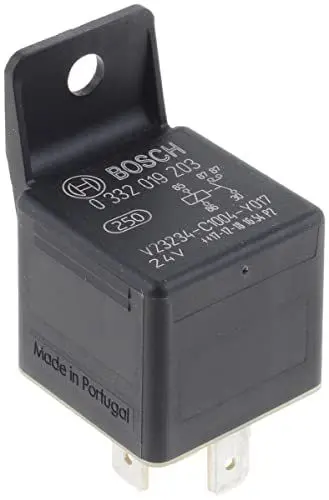 Produktbild: Bosch 0332019203 Mini-Relais 24V 20A, IP5K4, Betriebstemperatur von -40° bis 100°, Schließer-Relais, 5 Pins, 2x87, mit Lasche