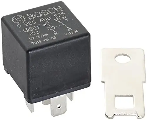 Produktbild: Bosch 0986AH0625 Mini-Relais 12V 30A, IP5K4, Betriebstemperatur von -40° C bis 100° C, Wechselrelais, 5 Pin Relais