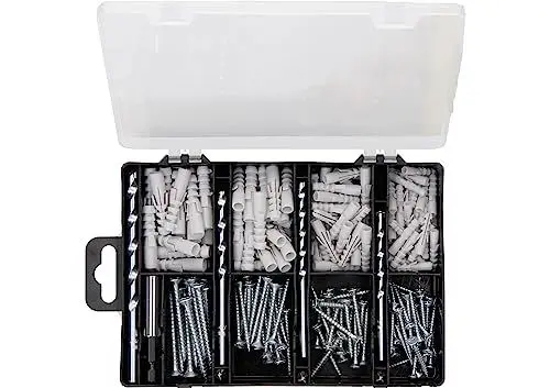 Produktbild: Bosch 173 tlg. Befestigungs Set (Dübel, Schrauben, Steinbohrer Ø 5-8 mm, Schrauberbits, Zubehör Bohrschrauber)