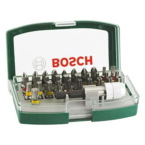 Produktbild: Bosch 32tlg. Schrauberbit-Set (PH-, PZ-, Hex-, T-, TH-, S-Bit, Zubehör Bohrschrauber und Schraubendreher)