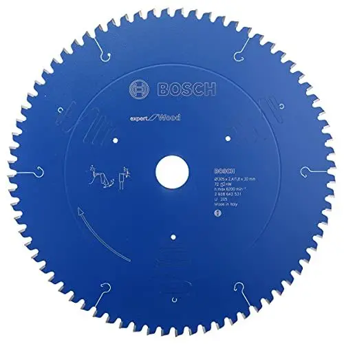 Produktbild: Bosch Professional 1x Kreissägeblatt Expert for Wood (Holz, Sägeblatt Ø 305 x 30 x 2.4 mm, 72 Zähne, Zubehör Kreissäge)