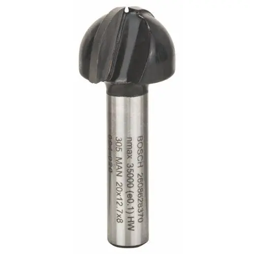 Produktbild: Bosch Accessories Professional Zubehör 2608628370 Hohlkehlfräser 8 mm, R1 10 mm, D 20 mm, L 12,7 mm, G 46 mm