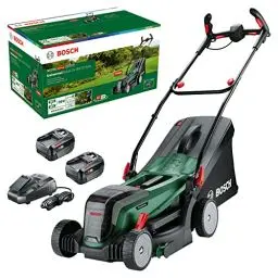 Produktbild: Bosch Akku-Rasenmäher UniversalRotak 2x18V-37-550 (bis zu 500 m2 mit 2x 4,0 Ah Akku)·· 18 Volt System·· Schnittbreite: 37 cm·· 2x 18V 4,0-Ah-Akku und Ladegerät)