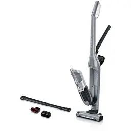 Produktbild: Bosch Hausgeräte Akku-Staubsauger Flexxo 2 in 1 Serie 4 BBH3K2801, kabelloser Handstaubsauger, beutellos, hohe Saugleistung, Lange Laufzeit, Düse mit LED Beleuchtung, alle Bodenarten, Silber