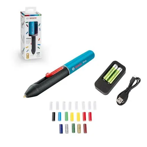 Produktbild: Bosch Akku Heißklebestift Gluey Lagoon Blue (mit 20 Klebesticks, Blau, im Karton)