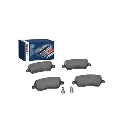 Produktbild: Bosch BP936 - Auto Bremsbeläge vorne - Bosch-Qualität - für leises Bremsen mit wenig Staub - ECE-R90 zertifiziert - kupferfrei - 1 Set mit 4 Bremsbelägen - Mit Zubehör