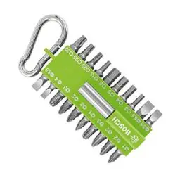 Produktbild: Bosch Accessories Bosch 21-tlgs. Schrauber Bit-Set Grün (mit Universal-Bithalter, Karabiner, Zubehör für Akkuschrauber) Einheitsgröße