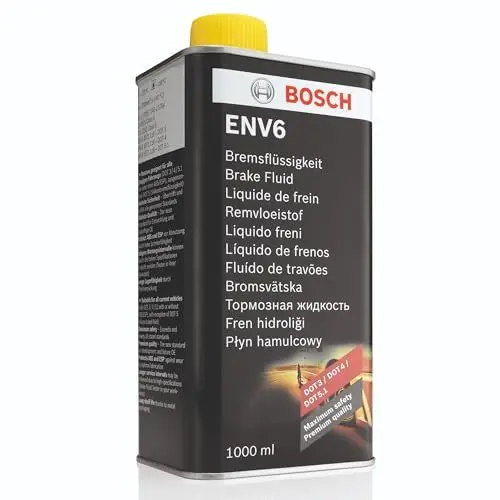 Produktbild: Bosch Bremsflüssigkeit ENV6, 1 L - für Fahrzeuge mit oder ohne ABS/ESP-Bremsen - OE-Qualität - kompatibel mit DOT 3, 4, 4 (HP/LV) und 5.1