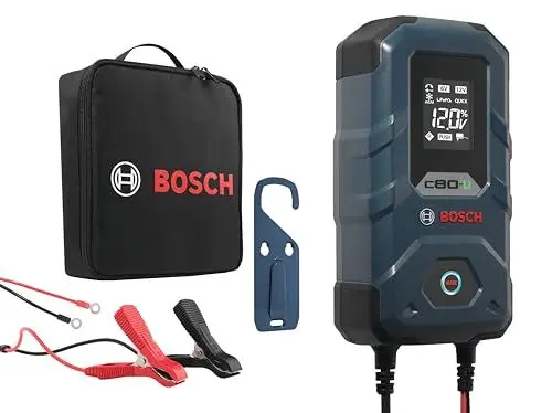 Produktbild: Bosch C80-Li Batterieladegerät, 15 Ampere, mit Erhaltungsladungs-Funktion - Autobatterie-Ladegerät für 6 V / 12 V Blei-Säure-, AGM-, EFB-, Gel-, SLI- Batterien sowie 12 V Lithium- (LiFePO4) Batterien