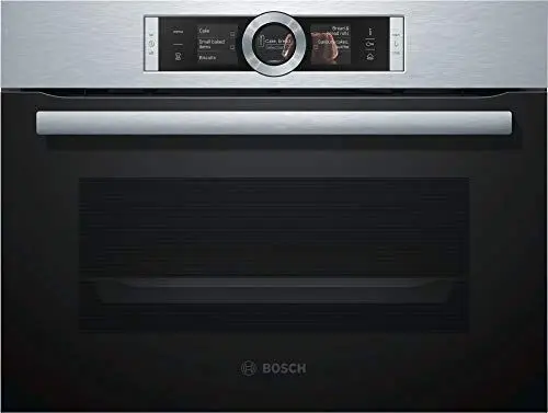 Produktbild: Bosch CSG636BS3 Serie 8 Einbau-Kompaktdampfbackofen, 45 x 60 cm, 1 L Wassertank, Made in Germany, EcoClean Direct Reinigungshilfe, Bosch Assist Backeinstellung auf Knopfdruck, TFT-Touchdisplay