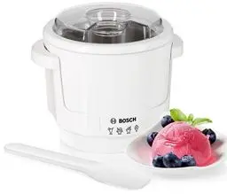 Produktbild: Bosch Eisbereiter MUZ5EB2, 550ml, selbstgemachtes Eis, Sorbet und Frozen Yoghurt, weiß, passend für Küchenmaschine Serie 4
