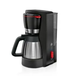 Produktbild: Bosch Filterkaffeemaschine MyMoment TKA6M273, Thermokanne 1 L, für 8-12 Tassen, Tropfstopp, schwenkbarer Filterträger, Entkalkungsprogramm, abnehmbarer Wassertank, 1200 Watt, Schwarz matt