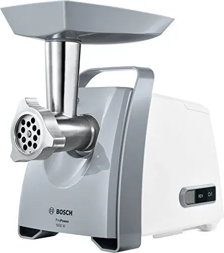 Produktbild: Bosch Hausgeräte MFW45020 Fleischwolf ProPower 500 W (Blocking Power 1600 W, Größe 5, Mengenverarbeitung bis zu 2.7 kg/Min) weiß