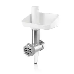 Produktbild: Bosch Fleischwolf MUZ5FW1, Fleischwolf-Aufsatz, Stopfer, Edelstahl Loch-Scheibe 4,5 mm, auch für Fisch und Gemüse, passend für Küchenmaschine Serie 4