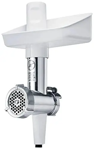 Produktbild: Bosch Fleischwolf MUZS2FWW, Fleischwolf-Aufsatz, Stopfer, Edelstahl Loch-Scheibe 4,5 mm, auch für Fisch und Gemüse, passend für MUM Serie 2 Küchenmaschine