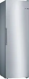Produktbild: Bosch GSN36VLEP, Serie 4, Freistehender Gefrierschrank, 186 x 60 cm, 242 L, 234 kWh pro Jahr, NoFrost, BigBox Schublade für großes Gefriergut, Vario Zone - Flexibler Gefrierraum, Inox