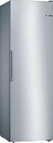 Produktbild: Bosch GSN36VLEP, Serie 4, Freistehender Gefrierschrank, 186 x 60 cm, 242 L, 234 kWh pro Jahr, NoFrost, BigBox Schublade für großes Gefriergut, Vario Zone - Flexibler Gefrierraum, Inox
