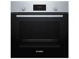 Produktbild: Bosch HBF133BR0 Serie 2 Einbau-Backofen, 60 x 60 cm, EcoClean Direct Reinigungshilfe, 3D Heißluft Backen auf 3 Ebenen, LED-Display, Schnellaufheizung, Kindersicherung, Schwarz, Updated