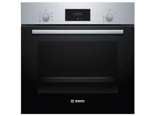 Produktbild: Bosch HBF133BR0 Serie 2 Einbau-Backofen, 60 x 60 cm, EcoClean Direct Reinigungshilfe, 3D Heißluft Backen auf 3 Ebenen, LED-Display, Schnellaufheizung, Kindersicherung, Schwarz, Updated