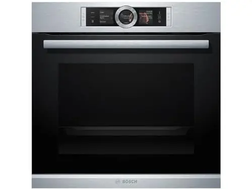 Produktbild: Bosch HSG636BS1 Serie 8 Einbau-Dampfbackofen, 60 x 60 cm, 1 L Wassertank, Made in Germany, EcoClean Direct Reinigungshilfe, Bosch Assist Backeinstellung auf Knopfdruck, 4D Heißluft Backen auf 4 Ebenen