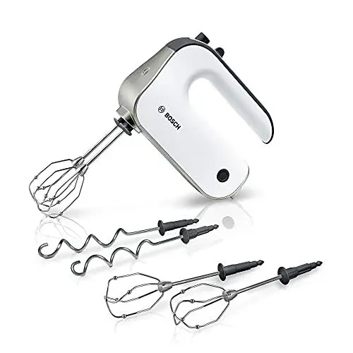 Produktbild: Bosch Handrührer Styline MFQ4835DE, 2x2 Rührbesen, 2 Edelstahl-Knethaken, spülmaschinengeeignet, 575 W, weiß
