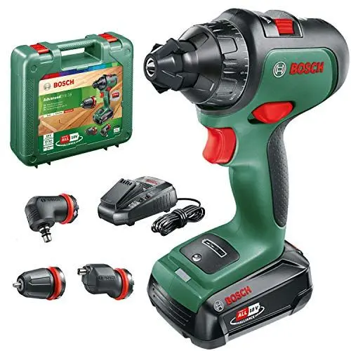 Produktbild: Bosch Akkuschrauber AdvancedDrill 18 Set (mit Akku, 18 Volt System, 3 Aufsätze, im Koffer)