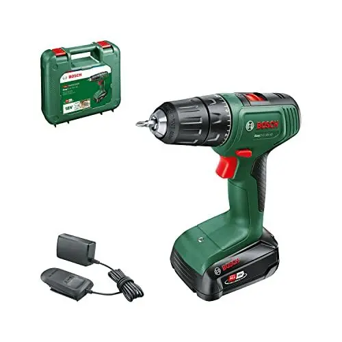 Produktbild: Bosch Akkuschrauber EasyDrill 18V-40 (Schrauben oder Bohren in Holz, Metall und Kunststoff·· 18 Volt System·· 1x Akku 2,0 Ah·· im Koffer)