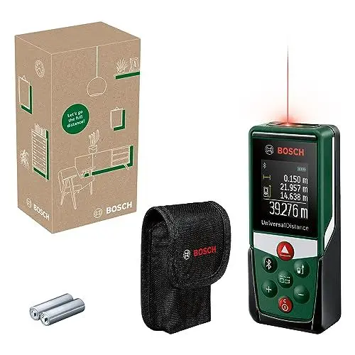 Produktbild: Bosch Laserentfernungsmesser UniversalDistance 50C (Distanz bis 40m präzise messen, Bluetooth-Konnektivität, Messfunktionen, im E-Commerce Karton)