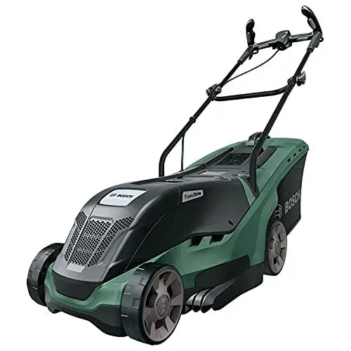 Produktbild: Bosch Elektro Rasenmäher UniversalRotak 450 (1300 W, Schnittbreite: 34 cm, Rasenflächen bis 450 m², im Karton)