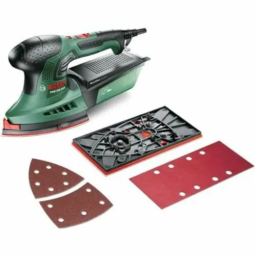 Produktbild: Bosch Home and Garden Multi Schleifmaschine PSM 200 AES (200 Watt, im Koffer) 06033B6000 Schwarz, Grün, Rot