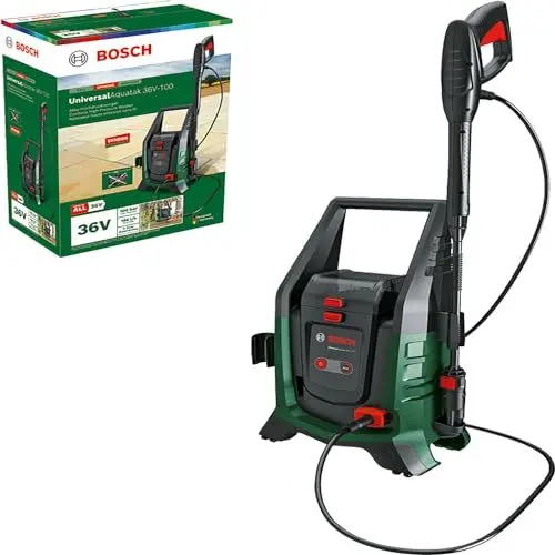 Produktbild: Bosch Kabelfreier und mobiler Hochdruckreiniger UniversalAquatak 36V-100 (für die Reinigung zu Hause oder unterwegs·· 36-Volt-System, bis zu 45 min Laufzeit, ohne Akku)