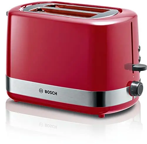 Produktbild: Bosch Kompakt Toaster ComfortLine TAT6A514, für 2 Scheiben, integrierter Brötchenaufsatz, mit Auftau-/Aufwärmfunktion, 800W, rot