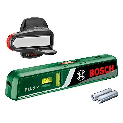 Produktbild: Bosch Laser-Wasserwaage PLL 1 P mit Wandhalterung (Laserlinie zur flexiblen Ausrichtung an Wänden und Laserpunkt zur einfachen Höhenübertragung)