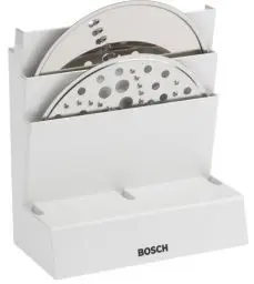 Produktbild: Bosch MUZ4ZT1 Zubehörträger, Platz für 3 Scheiben und Rührwerkzeuge des Durchlaufschnitzlers, weiß, passend für MUM4 Küchenmaschine