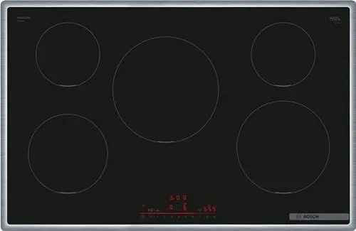 Produktbild: Bosch PIV845HB1E Serie 6 Smartes Induktionskochfeld (autark), 80 cm breit, Umlaufender Rahmen, Kochfeldbasierte Haubensteuerung, schnelleres Kochen, Quick Start