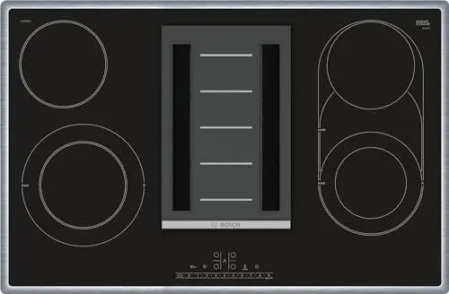 Produktbild: Bosch PKM845F11E Serie 6 Glaskeramik-Kochfeld mit Dunstabzug (autark), 80 cm breit, CombiZone Kombination zweier Kochzonen, PowerBoost schnelleres Kochen, DirectSelect intuitive Bedienung