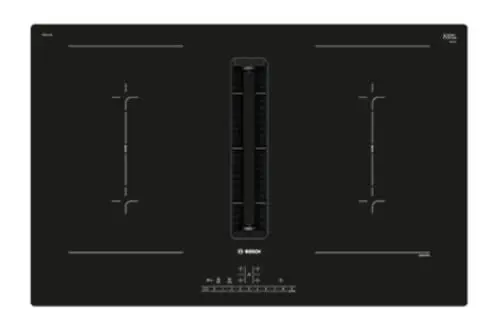Produktbild: Bosch PVQ811GA6 Serie 6 Induktionskochfeld mit Dunstabzug (autark), 80 cm, mit Flachkanal, CombiZone Kombination zweier Kochzonen, PowerBoost schnelleres Kochen, DirectSelect intuitive Bedienung