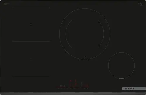 Produktbild: Bosch PVS831HC1E Serie 6 Smartes Induktionskochfeld (autark), 80 cm breit, Kombination zweier Kochzonen, 28 cm große Induktions-Kochzone, Kochfeldbasierte Haubensteuerung, schnelleres Kochen