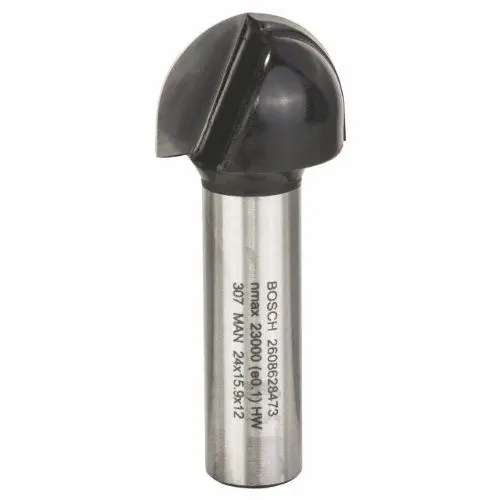 Produktbild: Bosch Professional ProfessionalZubehör 2608628473 Hohlkehlfräser 12 mm, R1 12 mm, D 24 mm, L 12,7 mm, G 57 mm