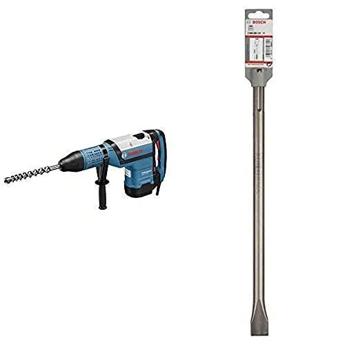 Produktbild: Bosch Professional 0611266000 Professional GBH 12-52 DV Bohrhammer, 1700 W, 52 W, 240 V, Schwarz, Blau + Bosch Pro Flachmeißel SDS-max (Länge 400 mm)