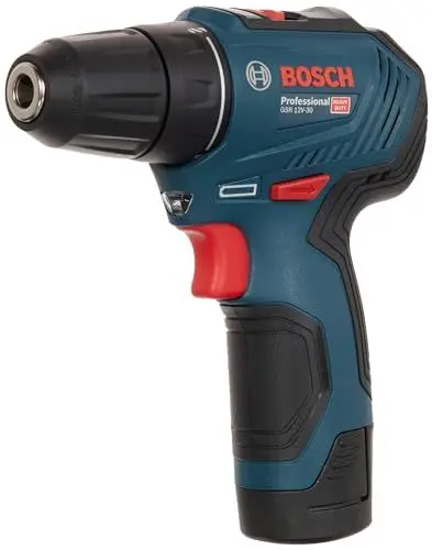 Produktbild: Bosch Professional 12V System Akku Bohrschrauber GSR 12V-30 (inkl. 2x2.0 Ah GBA 12V Akku, Ladegerät AL 1115 CV, 39-tlg.-Zubehör-Set, in Tasche)