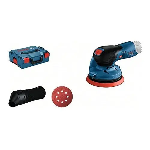 Produktbild: Bosch Professional 12V System Akku Exzenterschleifer GEX 12V-125 (inkl. Schleifteller (125mm), 1x Schleifpapier, Staubbeutel, L-BOXX, ohne Akku/ Ladegerät)