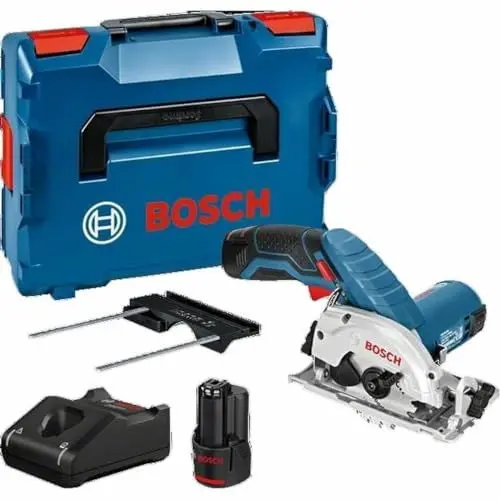 Produktbild: Bosch Professional 12V System Akku Kreissäge GKS 12V-26 (Sägeblatt-Ø: 85mm, inkl. 2x 3.0Ah Akku, Schnellladegerät GAL 12V-40, L-BOXX-Einlage, L-BOXX)